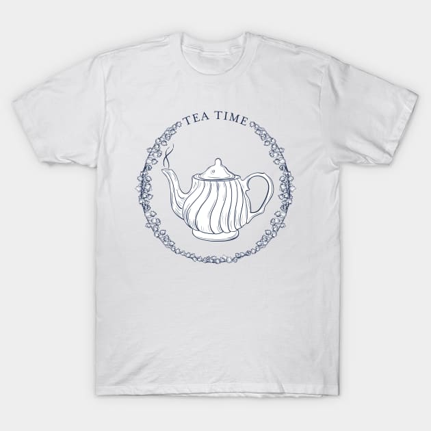 Tea Time Linework T-Shirt by SWON Design